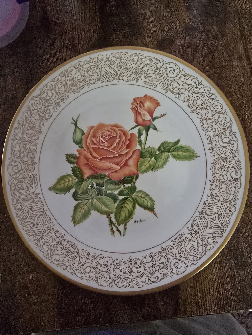 Vintage 1979 Bone China Plate "The Tropicana Rose"